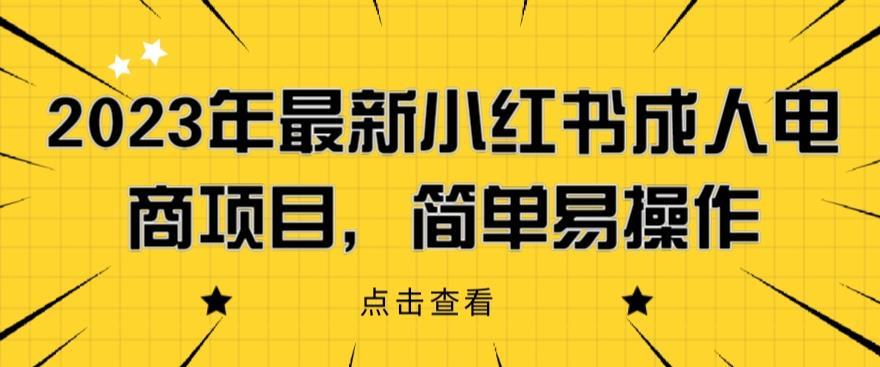 2023年最新小红书成人电商项目,简单易操作【详细教程】【揭秘】
