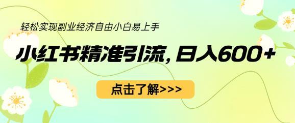 小红书精准引流,小白日入600+,轻松实现副业经济自由(教程+1153G资源)
