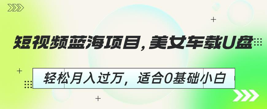 短视频蓝海项目,美女车载U盘,轻松月入过万,适合0基础小白【揭秘】