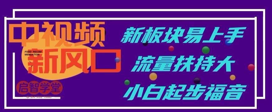 中视频新风口,新板块易上手,流量扶持大,小白起步福音【揭秘】