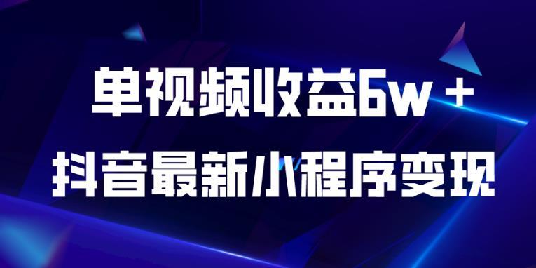 抖音最新小程序变现项目,单视频收益6w+,小白可做【揭秘】