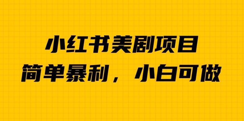 外面卖1980的小红书美剧项目,单日收益1000+,小众暴利的赛道【揭秘】