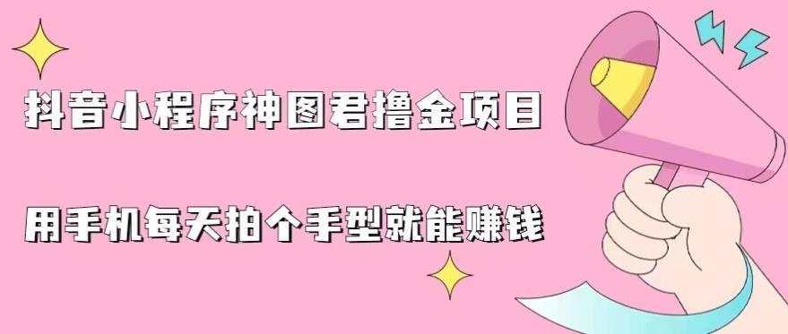 抖音小程序神图君撸金项目,用手机每天拍个手型挂载一下小程序就能赚钱【揭秘】