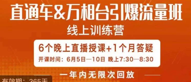 直通车&万相台引爆流量班,6天打通你开直通车·万相台的任督二脉