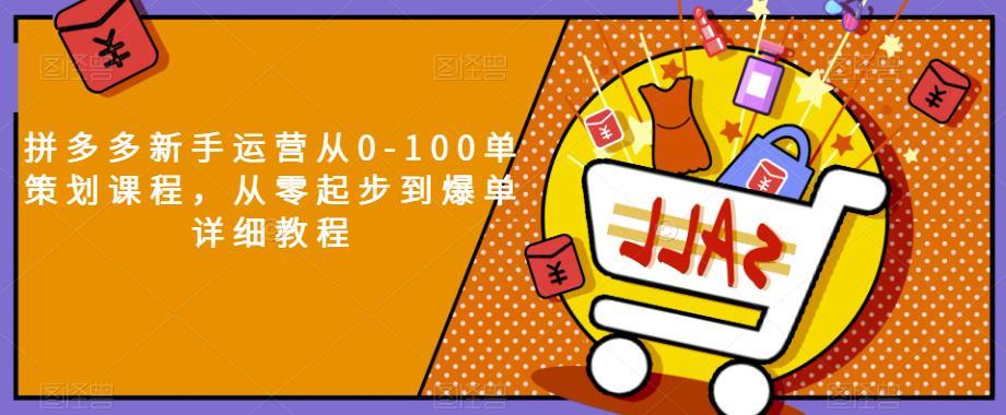 拼多多新手运营从0-100单策划课程,从零起步到爆单详细教程