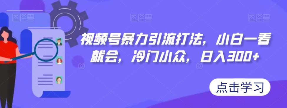 视频号暴力引流打法,小白一看就会,冷门小众,日入300+【揭秘】