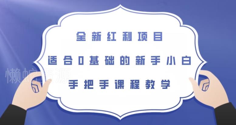 全新红利项目，适合0基础的新手小白，手把手课程教学【揭秘】