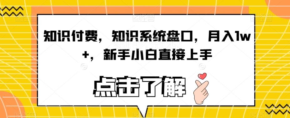 知识付费,知识系统盘口,月入1w+,新手小白直接上手