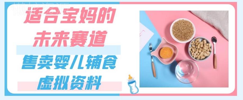 适合宝妈的未来赛道,售卖婴儿辅食虚拟资料,一份9.9-69.9元闭眼赚钱