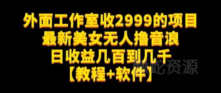 外面工作室收2999的项目最新美女无人撸音浪日收益几百到几千【教程+软件】(仅揭秘)