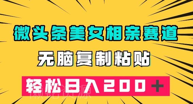 微头条冷门美女相亲赛道,无脑复制粘贴,轻松日入200+【揭秘】