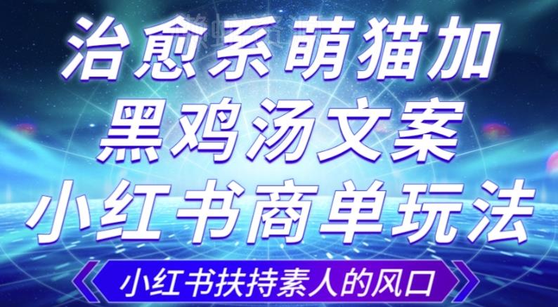 治愈系萌猫加+黑鸡汤文案,小红书商单玩法,3~10天涨到1000粉,一单200左右