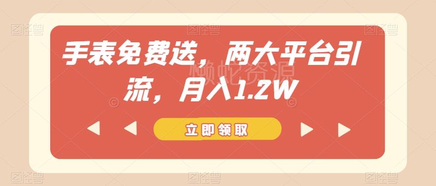 手表免费送,两大平台引流,月入1.2W【揭秘】