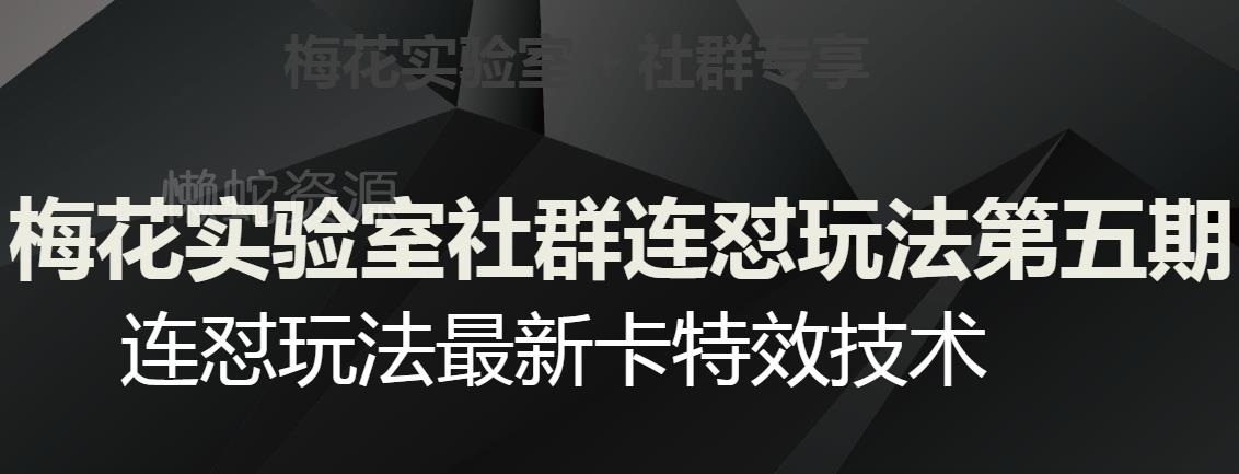 梅花实验室社群连怼玩法第五期,视频号连怼玩法最新卡特效技术