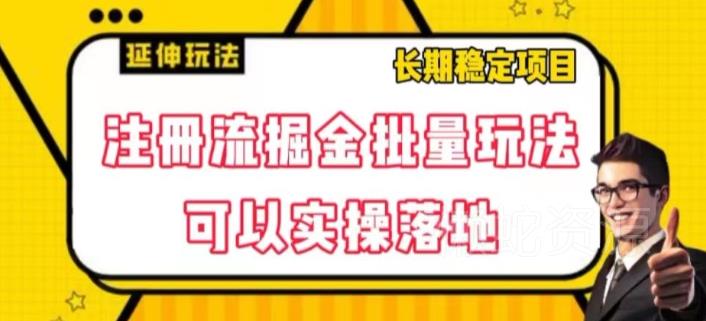 注册流掘金批量玩法,可以实操落地【揭秘】