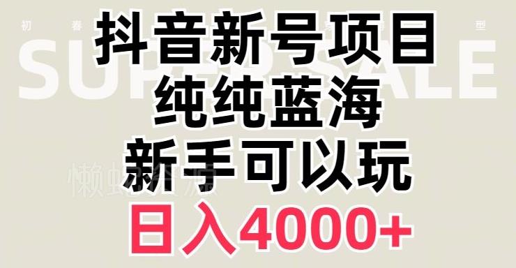 抖音蓝海赛道,必须是新账号,日入4000+【揭秘】