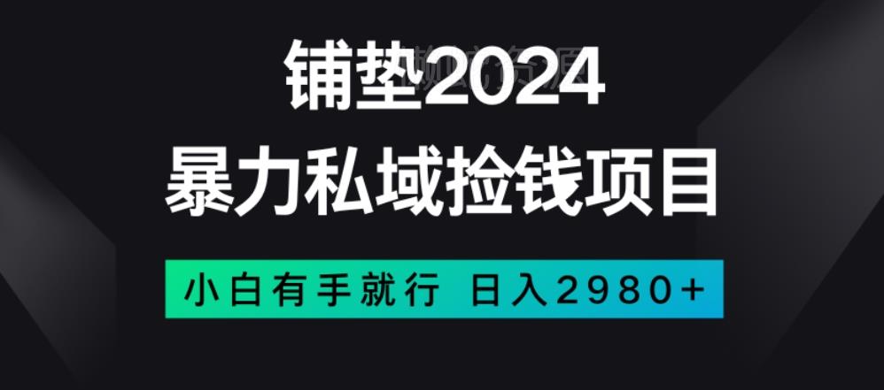 暴力私域捡钱项目,小白无脑操作,日入2980【揭秘】