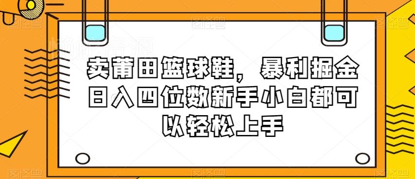 卖莆田篮球鞋,暴利掘金日入四位数新手小白都可以轻松上手【揭秘】