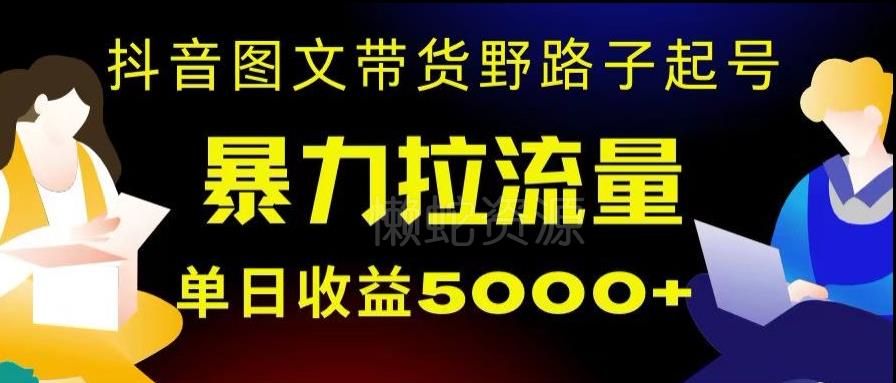 抖音图文带货暴力起号,单日收益5000+,野路子玩法,简单易上手,一部手机即可【揭秘】
