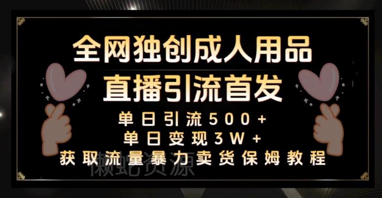 全网独创真人主播+无人直播单日引流500+,橙人用品暴力卖货单日变现3W+保姆似教学2.0【揭秘】