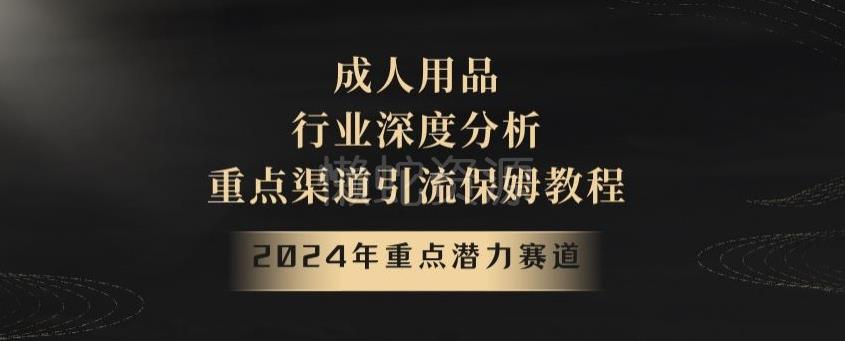 2024年重点潜力赛道,成人用品行业深度分析,重点渠道引流保姆教程【揭秘】