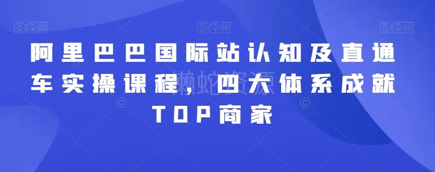 阿里巴巴国际站认知及直通车实操课程,四大体系成就TOP商家