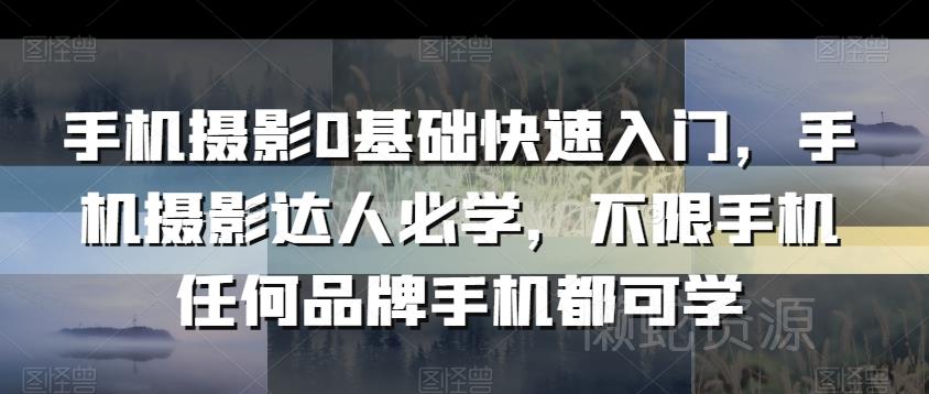 手机摄影0基础快速入门,手机摄影达人必学,不限手机任何品牌手机都可学