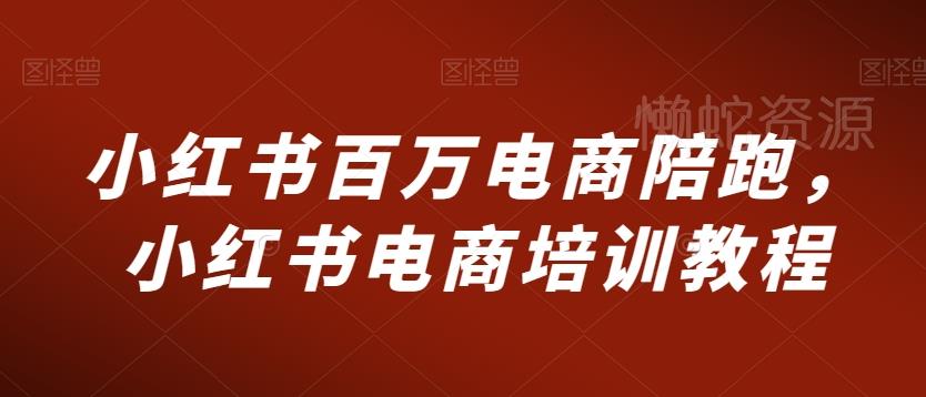 小红书百万电商陪跑,小红书电商培训教程
