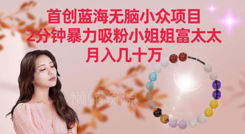 首创蓝海无脑小众项目,2分钟暴力吸粉小姐姐富太太,月入几十万【揭秘】