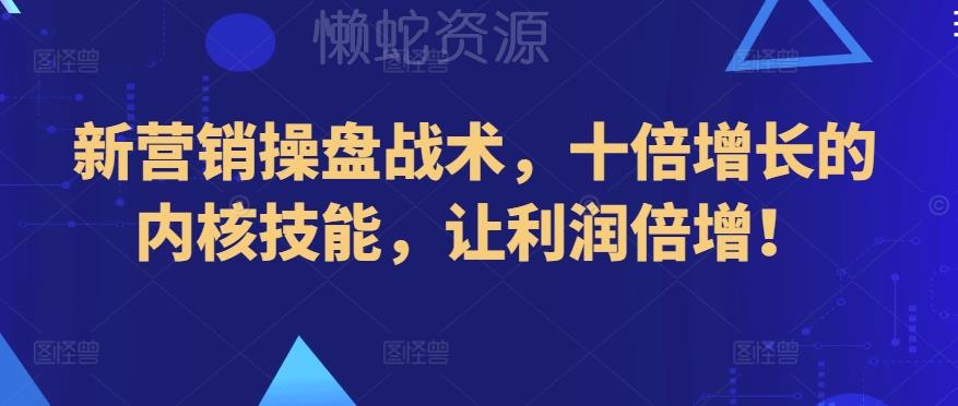 新营销操盘战术,十倍增长的内核技能,让利润倍增!