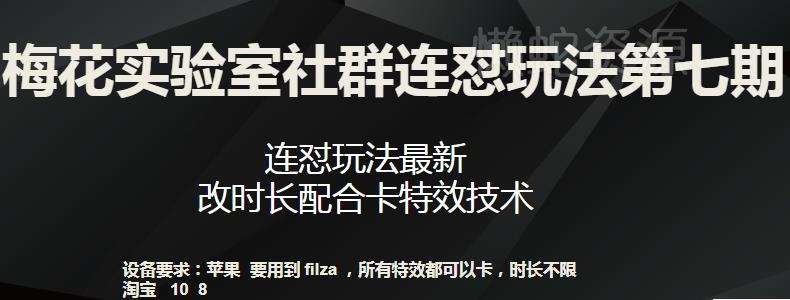 梅花实验室社群连怼玩法第七期,连怼玩法最新,改时长配合卡特效技术