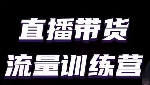 直播带货流量训练营,小白主播必学直播课