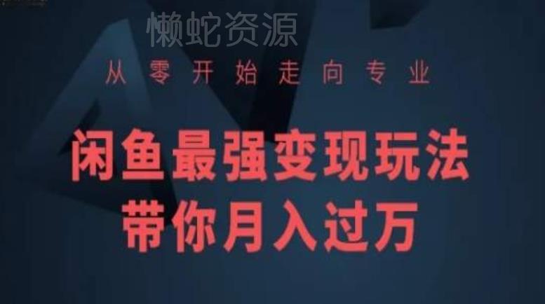 从零开始走向专业,闲鱼最强变现玩法带你月入过万