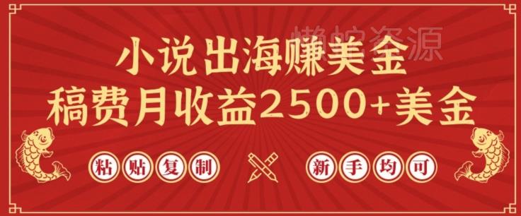 小说出海赚美金,稿费月收益2500+美金,仅需chatgpt粘贴复制,新手也能玩转【揭秘】