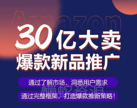 亚马逊·30亿大卖爆款新品推广,可复制、全程案例实操的爆款推新SOP