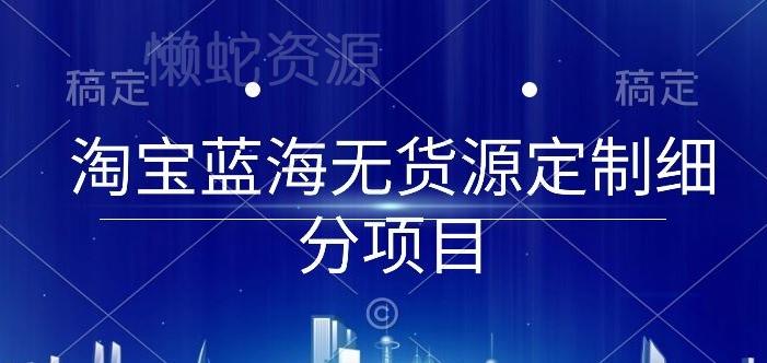 淘宝蓝海无货源定制细分项目,从0到起店实操全流程【揭秘】
