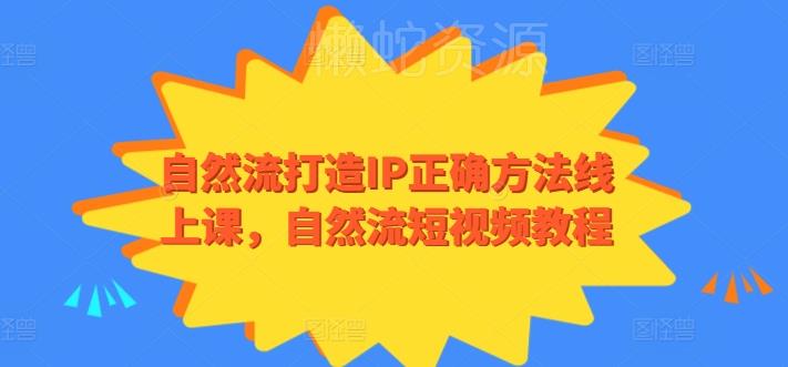 自然流打造IP正确方法线上课,自然流短视频教程