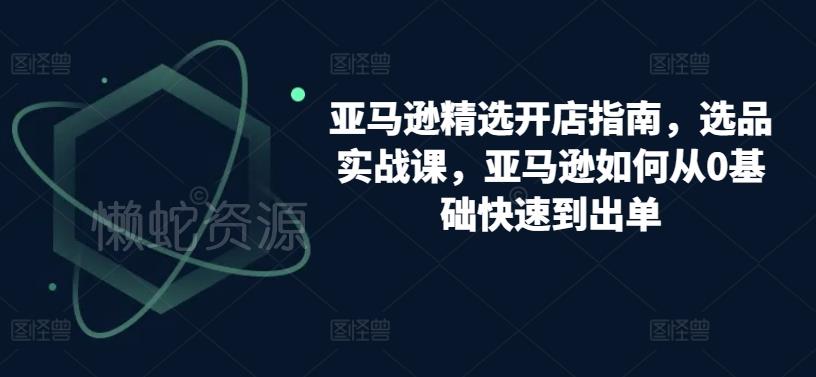 亚马逊精选开店指南,选品实战课,亚马逊如何从0基础快速到出单