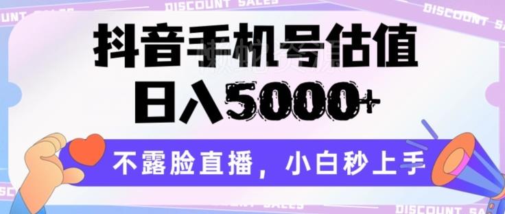 抖音手机号估值,日入5000+,不露脸直播,小白秒上手【揭秘】