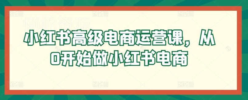 小红书高级电商运营课,从0开始做小红书电商