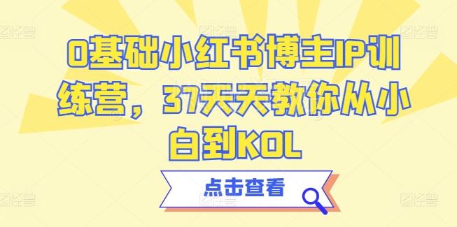 0基础小红书博主IP训练营,37天天教你从小白到KOL