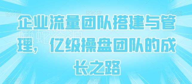 企业流量团队搭建与管理,亿级操盘团队的成长之路