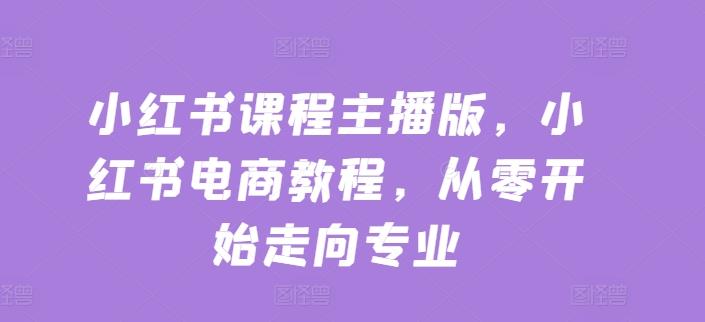 小红书课程主播版,小红书电商教程,从零开始走向专业