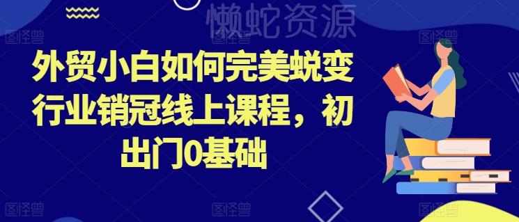 外贸小白如何完美蜕变行业销冠线上课程,初出门0基础