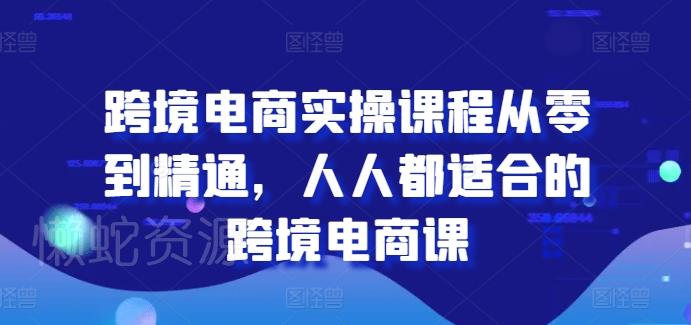 跨境电商实操课程从零到精通,人人都适合的跨境电商课