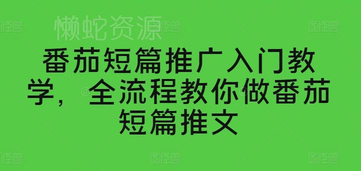 番茄短篇推广入门教学,全流程教你做番茄短篇推文
