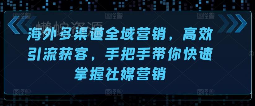 海外多渠道全域营销,高效引流获客,手把手带你快速掌握社媒营销
