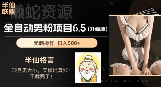 男粉项目6.5升级版,全自动男粉项目,日收入1K+【揭秘】