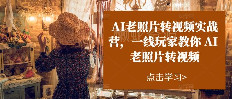 AI老照片转视频实战营,一线玩家教你AI老照片转视频