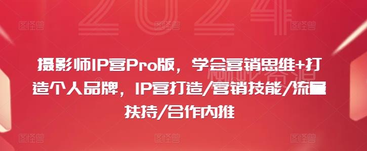 摄影师IP营Pro版，学会营销思维+打造个人品牌，IP营打造/营销技能/流量扶持/合作内推